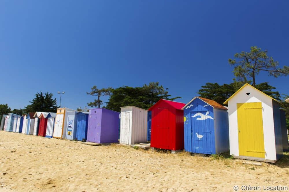 Beach huts Oleron island